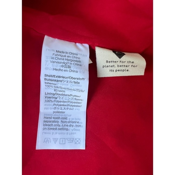 NWT Madewell Silk Ruffle-Sleeve Button-Front Dress in Little Lilies Size 8 - Picture 7 of 10